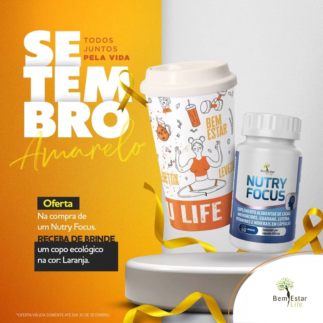 NA COMPRA DE NUTRY FOCUS *MEMORIA* - BRINDE COPO ECOLOGICO VERDE 550ML