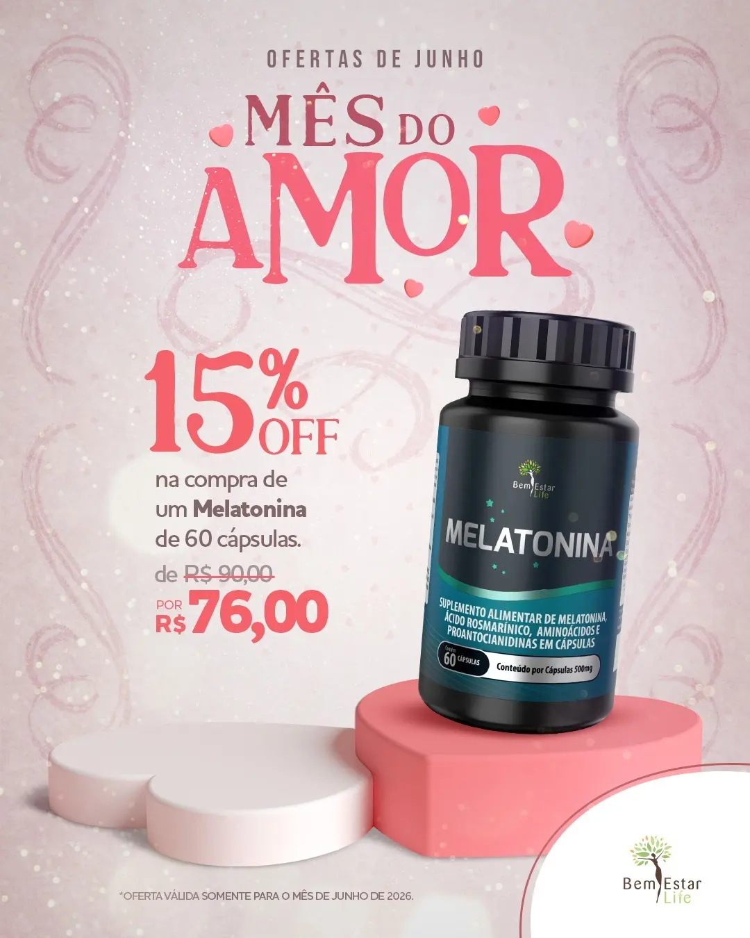15% DE DESCONTO NA COMPRA DA MELATONINA - 60 CÁPSULAS 