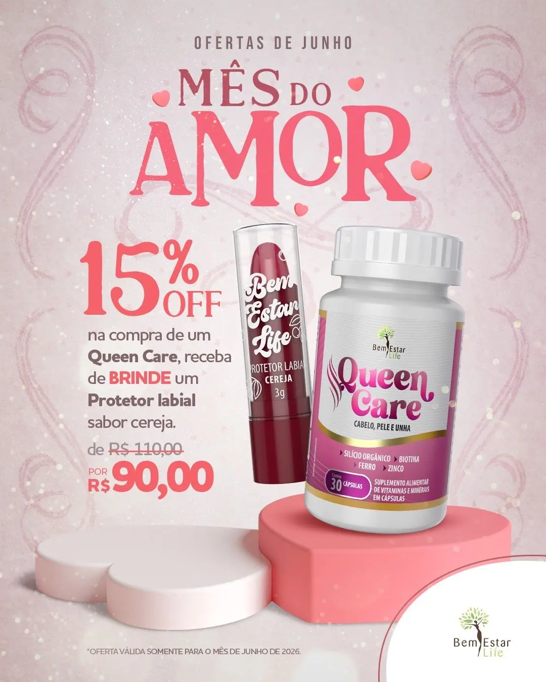 NA COMPRA DE QUEEN CARE BRINDE: PROTETOR LABIAL SABOR CEREJA