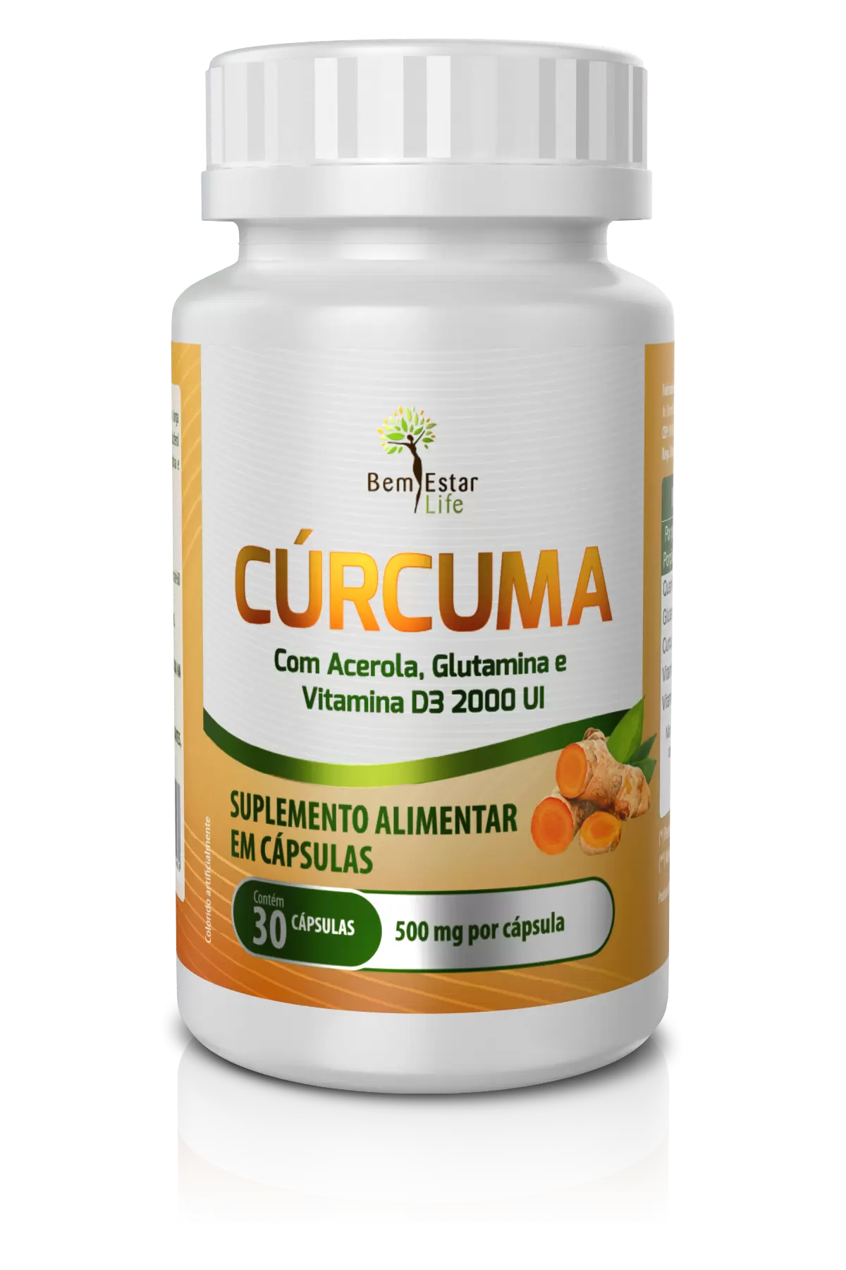 CURCUMA - COM GLUTAMINA, VITAMINA C e D3 2000UI
