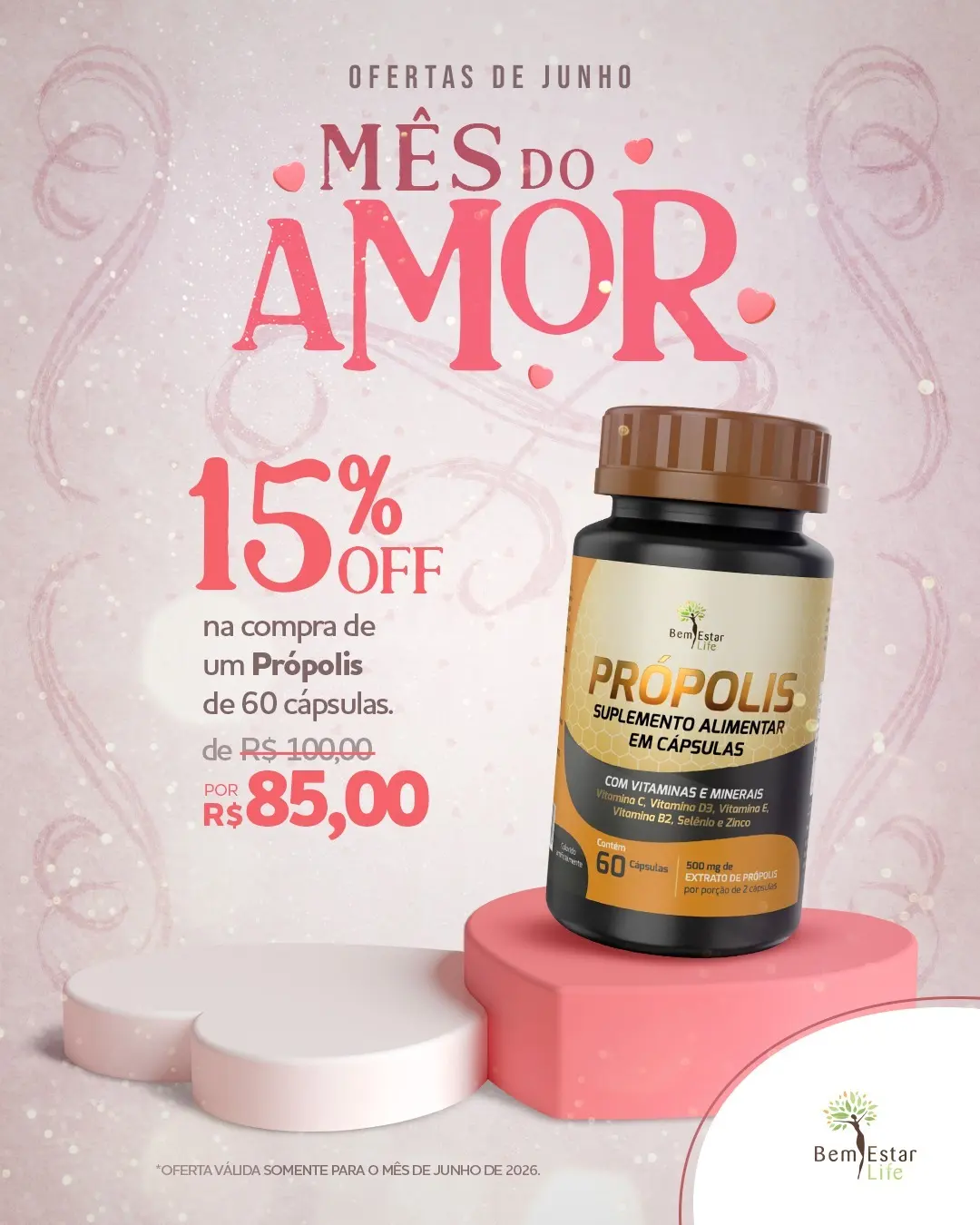 15% DE DESCONTO NA COMPRA DO PRÓPOLIS - 60 CÁPSULAS